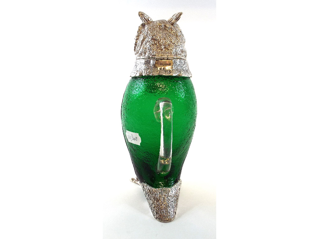 A green glass claret jug, in the form of - Image 2 of 2