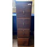 An oak filing cabinet, of four drawers,