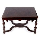 A late 17th century style walnut table,