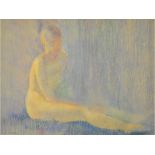 E C Horton, a nude female in a seated po