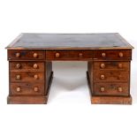 A 19th century partner's mahogany desk,