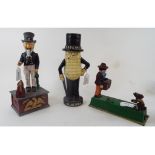 A painted iron money box, Mr Peanut, ano