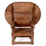 A 17th/18th century joined oak chair tab