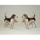 A pair of cold painted hound dogs, 11 cm