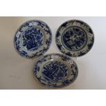 A Delft plate, decorated flowers and fol