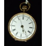 An 18ct gold open face pocket watch, wit