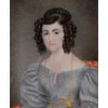 A 19th century half length portrait mini