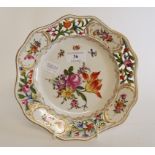 A Vienna porcelain plate, with pierced a