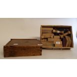 A box of wooden building blocks, 31.5 cm