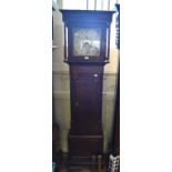 A longcase clock, having a 28 cm square