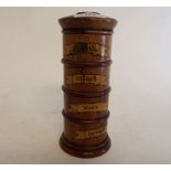 A treen spice tower, 20 cm high