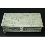 An early 20th century carved ivory box a