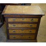 A William & Mary style walnut chest, wit