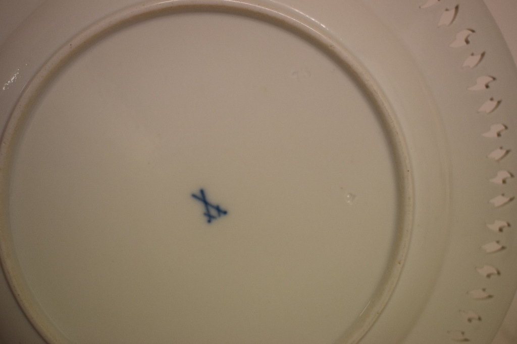 A Meissen porcelain plate, with pierced, - Image 10 of 10