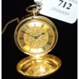 An 18ct gold Hunter pocket watch, engrav