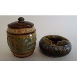 A Doulton Lambeth stoneware tobacco box