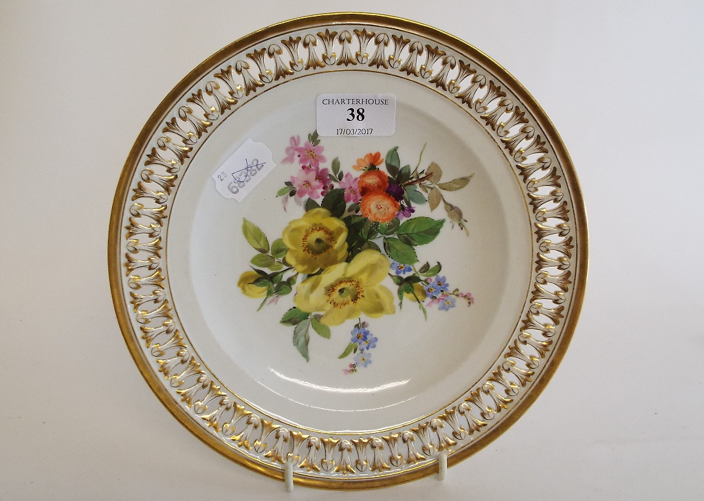 A Meissen porcelain plate, with pierced,