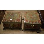 A pair of Victorian needlework upholster