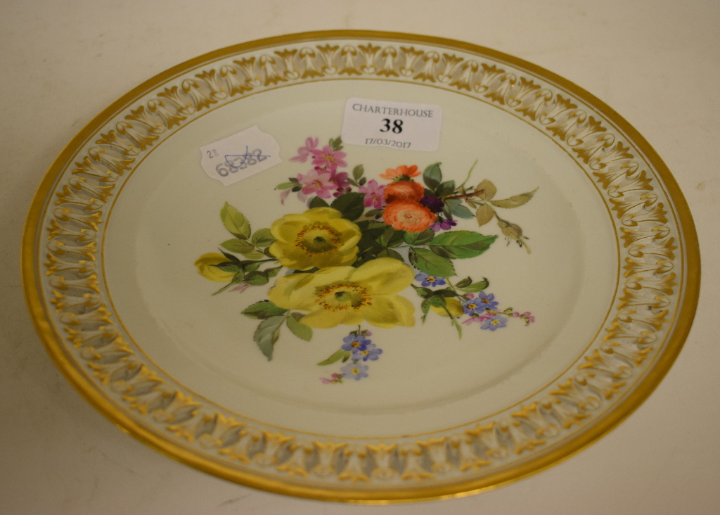 A Meissen porcelain plate, with pierced, - Image 2 of 10