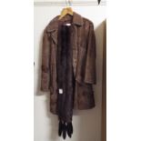 A Maxwell Croft fur coat, a fur stole, a