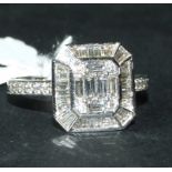 An Art Deco style 18ct gold brilliant cu