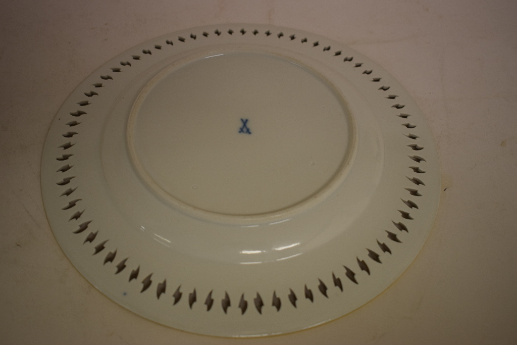 A Meissen porcelain plate, with pierced, - Image 6 of 10