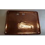 A Newlyn copper tray, decorated St Micha