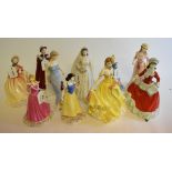 Three Royal Doulton Walt Disney Princess figures, Snow White, DP5, Sleeping Beauty, DP2,