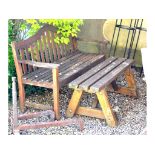 A garden bench,