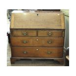 A 19th century oak bureau,