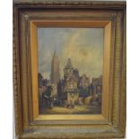 H Schafer, Bruges Cathedral, oil on canvas, inscribed verso and dated 1850, 39.5 x 29.
