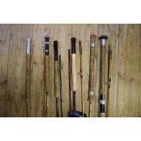 A Sierra Allcock & Co Test Spear 7 foot split cane fly rod, five others,