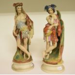 A pair of 19th century painted Parian figures,