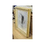 A wall mirror, in a gilt gesso frame,