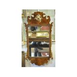 An 18th century style mahogany wall mirror,