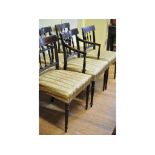 A set of six inlaid mahogany dining chairs,