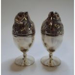 A pair of plated chick egg cups and covers (2)