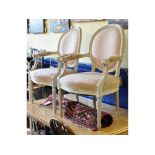 A pair of French painted armchairs (2)