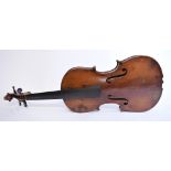 A violin, with a 14 inch two piece back,