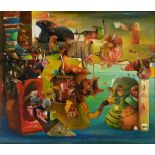 Attiya Hussein, under the sea, oil on canvas,