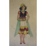 A folio of Art Deco style fashion drawings,