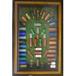 A promotional shotgun cartridge display board, showing various manufacturers and calibres, cased,