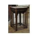 A nest of four Chinese hardwood occasional tables,