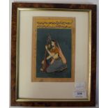 Indian school, a female musician, with inscription above, watercolour,