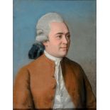 English School, 18th century, a head and shoulders portrait of a gentleman wearing a wig,
