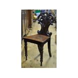 A Victorian mahogany hall chair, a Victorian nursing chair,