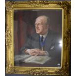 Alfred Borthwick, a portrait of a gentleman, oil on canvas laid down, signed,
