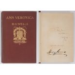 Wells (H G) Ann Veronica, 1909, with a presentation inscription to Henry James,