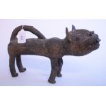 An ethnic cast metal cat,