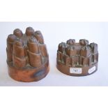 A copper jelly mould, stamped A/FW & Co/150, 13.